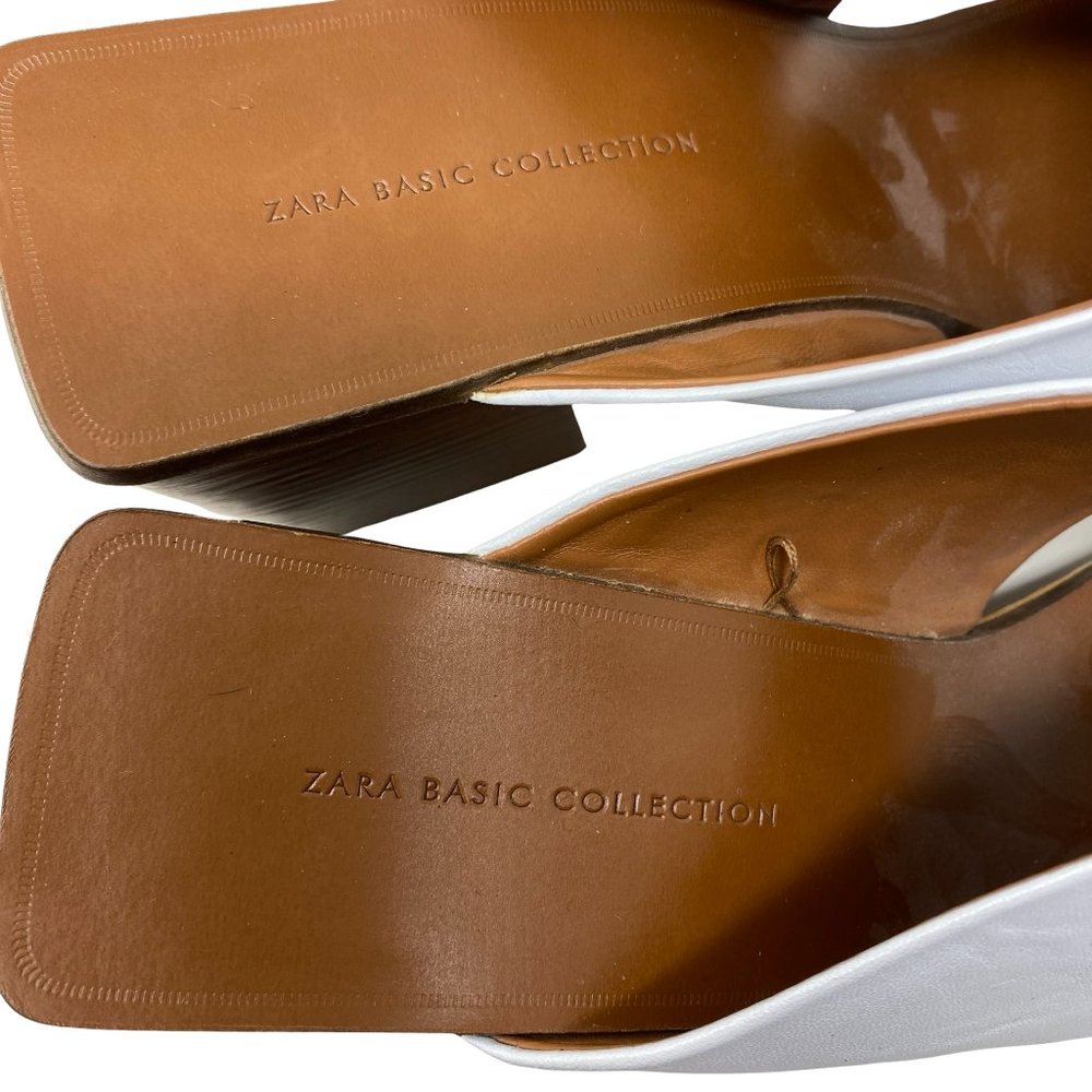 Zara Basic Collection White Leather Crossover Sli… - image 3